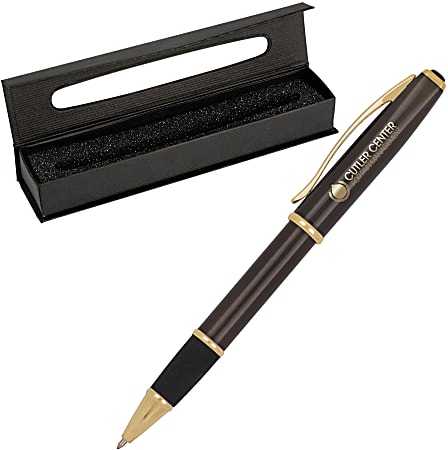 Custom Briarwood Executive Pen With Gift Box, 1.0 mm Point Size, Gray Barrel/Black Ink