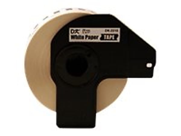 Brother DK2210 - Continuous Length Paper Tape - 1.14" Width x 100 ft Length - Direct Thermal - White - 1 / Roll