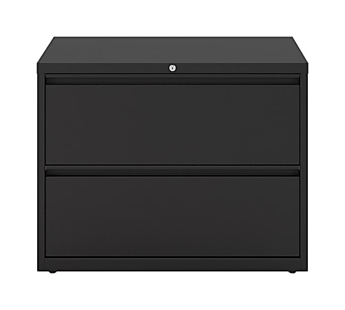 WorkPro® 36"W x 18-5/8"D Lateral 2-Drawer File Cabinet, Black