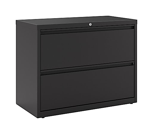 WorkPro 36 W x 18 5 8 D Lateral 2 Drawer File Cabinet Black