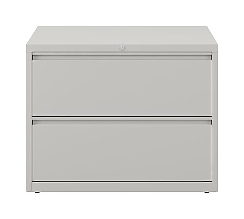 WorkPro 36 W x 18 58 D Lateral 2 Drawer File Cabinet Light Gray