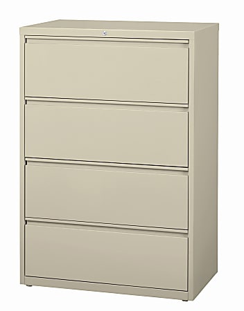 WorkPro® 36"W x 18-5/8"D Lateral 4-Drawer File Cabinet, Putty