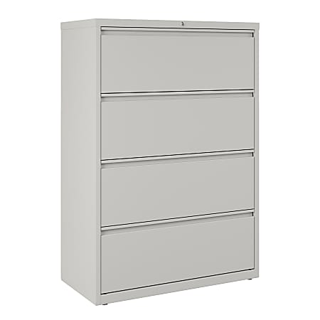 WorkPro® 36"W x 18-5/8"D Lateral 4-Drawer File Cabinet, Light Gray