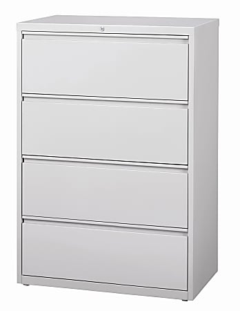 WorkPro® 19&quot;D Lateral 4-Drawer File Cabinet, Light Gray
