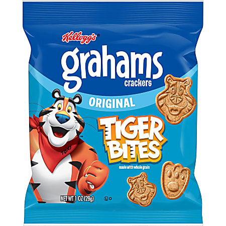 Kellogg's Grahams Tiger Bites, 1 Oz, Box Of 150 Pouches