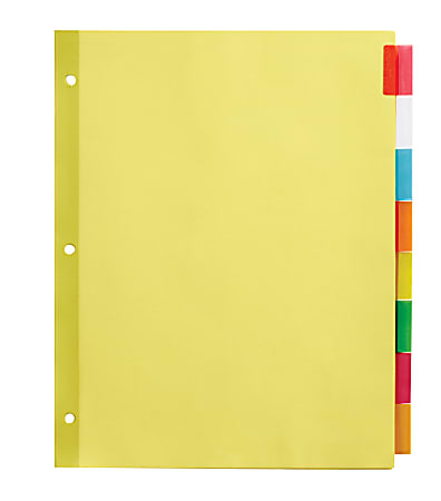 Office Depot® Brand Insertable Dividers With Tabs, 8 1/2" x 11", Multicolor, 8-Tab, Pack Of 4 Sets
