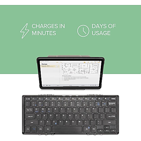Plugable Foldable Bluetooth Keyboard Full Size Multi Device Keyboard ...
