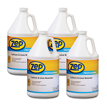 Zep Professional Calcium/Lime Remover Concentrated Liquid, 128 Oz, Mild Scent, Case Of 4