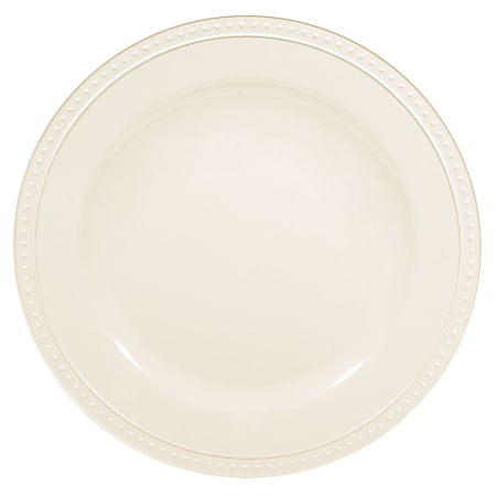 Amscan Beaded Melamine Dinner Plates, 11", White, Set Of 2 Plates