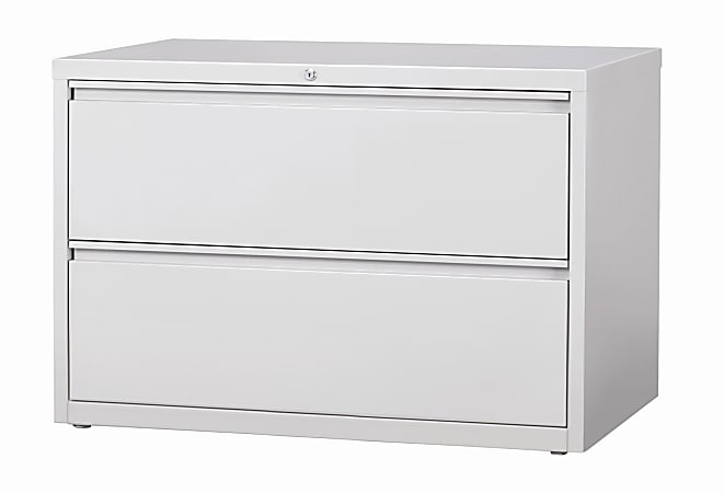 WorkPro® 42"W x 18-5/8"D Lateral 2-Drawer File Cabinet, Light Gray