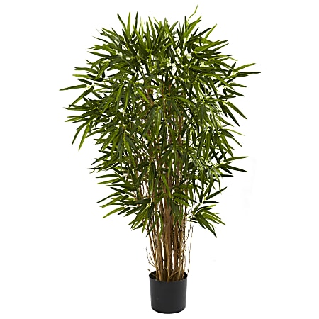 Nearly Natural Twiggy Bamboo 48”H Plastic Tree With Pot, 48”H x 36”W x 32”D, Green