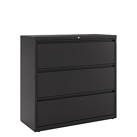 WorkPro® 42"W x 18-5/8"D Lateral 3-Drawer File Cabinet, Black