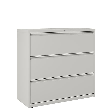 WorkPro® 42"W x 18-5/8"D Lateral 3-Drawer File Cabinet, Light Gray