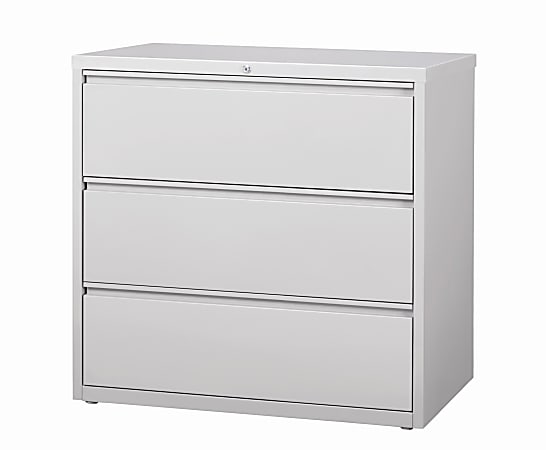 WorkPro® 19&quot;D Lateral 3-Drawer File Cabinet, Light Gray
