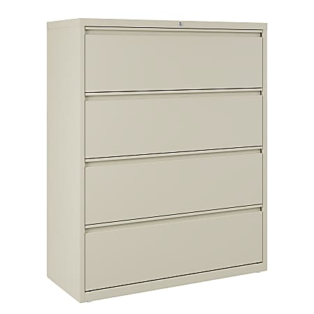 WorkPro® 42"W x 18-5/8"D Lateral 4-Drawer File Cabinet, Putty