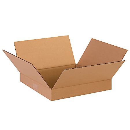 Partners Brand Corrugated Boxes, Flat, 2"H x 13"W x 13"D, Kraft, Pack Of 25
