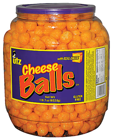 Utz® Cheese Balls Snack Barrel, 23 Oz Tub