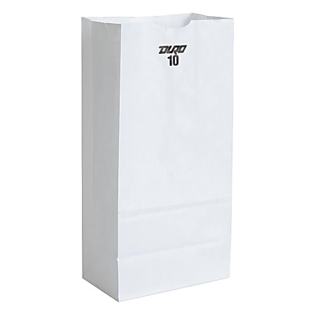 General Paper Grocery Bags, #10, 13 3/8"H x 6 5/16"W 4 3/16"D, White, Pack Of 500 Bags