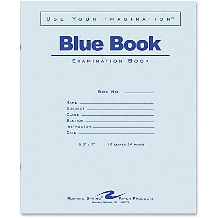 Roaring Spring, Wide-Ruled Blue Examination Book, 1 Each