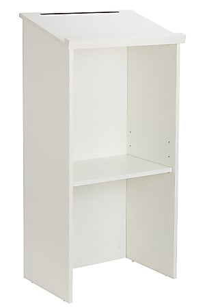 Alpine AdirOffice Stand-Up Floor Podium Lectern, 45-13/16”H x 23”W x 15”D, White
