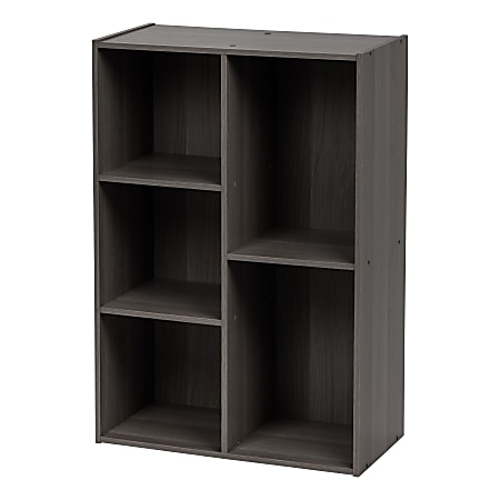 IRIS 35"H 5-Compartment Organizer Bookcase, Gray