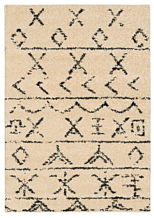 Linon Bijou Area Rug, 8' x 10', Essa Ivory/Black