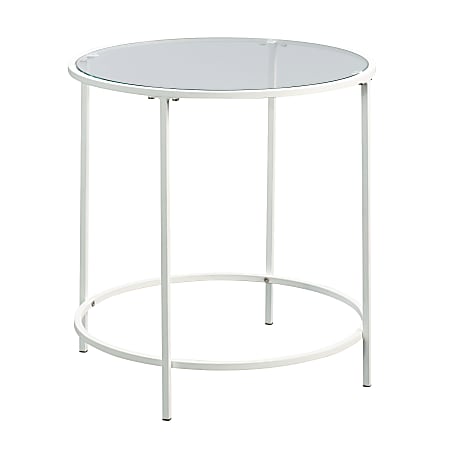 Sauder® Anda Norr Glass Side Table, Round, White