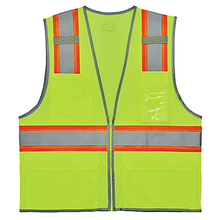 Ergodyne GloWear® 2-Tone Mesh Hi-Vis Type-R Class 2 Safety Vest, Medium, Lime