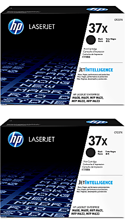 HP 37X CF237X2PK-OD High-Yield Black Original Toner Cartridges, Pack Of 2 Cartridges