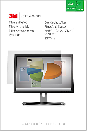 3M Anti-Glare Filter for 22in Monitor, 16:10, AG220W1B - For 22 3M Anti-Glare Filter for 22in Monitor, 16:10, AG220W1B - For 22