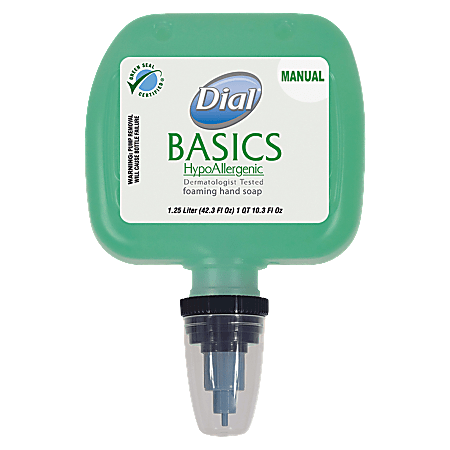 Dial® Basics Foam Hand Soap For Duo Dispensers, Unscented, 42.3 Oz, Carton Of 3 Bottles