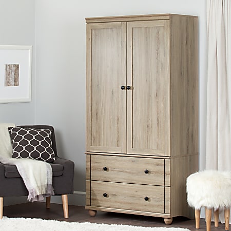 South Shore Hopedale 2 Drawer Storage Armoire 1 Fixed Shelf 3