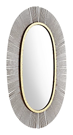 Zuo Modern Juju Oval Mirror, 38-1/4"H x 24-7/16"W x 1-5/8"D, Brown