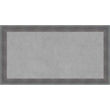 Amanti Art Magnetic Bulletin Board, Steel/Aluminum, 26" x 14", Dixie Blue Gray Rustic Wood Frame