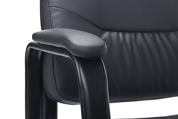 OFM Essentials Bonded Leather Side Chair Black Office Depot
