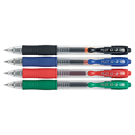 Pilot® G-2® Retractable Gel Pens, Fine Point, 0.7 mm, Clear