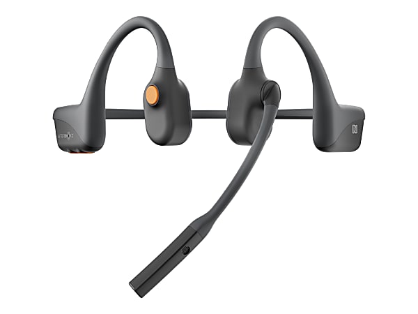 AfterShokz OpenComm Headset open ear behind the neck mount Bluetooth  wireless NFC slate gray - Office Depot