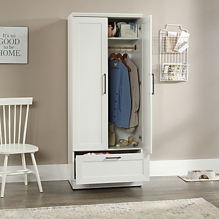Sauder Homeplus Storage Cabinet Closet 2 Shelves Soft White