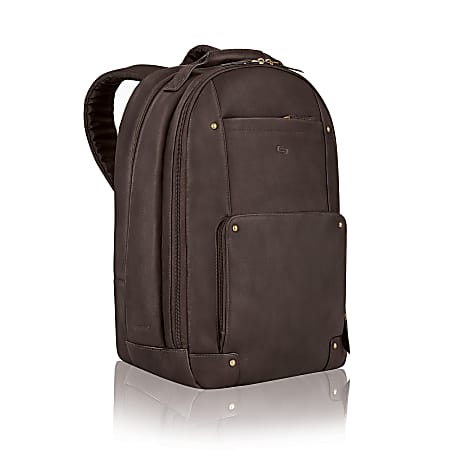 Solo New York Vintage Classic Leather Laptop Backpack, Espresso