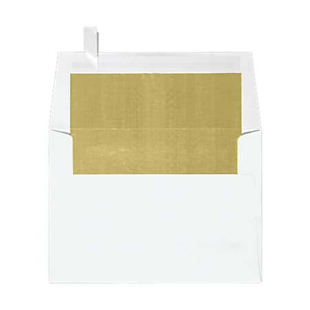 LUX Invitation Envelopes, A6, Peel & Press Closure, Gold/White, Pack Of 1,000