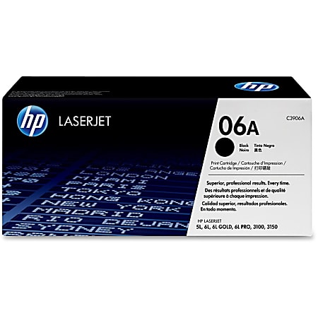 HP 06A Black Toner Cartridge, C3906A