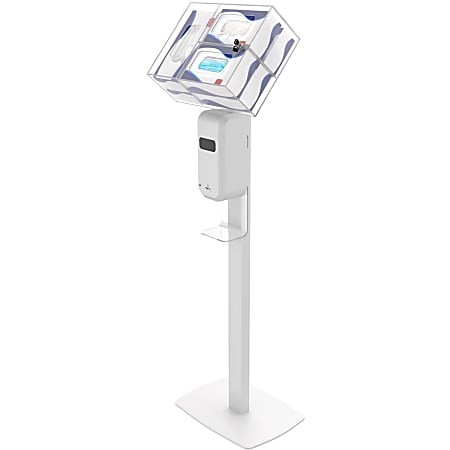 CTA Digital: Premium Thin Profile Sanitizing Station (White), 48"H, Floor, Steel, Acrylic, White