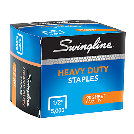 Swingline® Heavy-Duty Staples, 1/2", Box Of 5,000