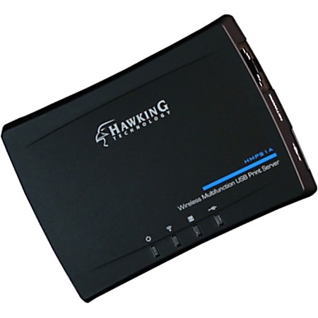 Hawking Wireless Multifunction USB Print Server - ISM Band - 2.40 GHz ISM Maximum Frequency - 150 Mbit/s Wireless Transmission Speed - Network (RJ-45) - USB - Wi-Fi - IEEE 802.11n - External