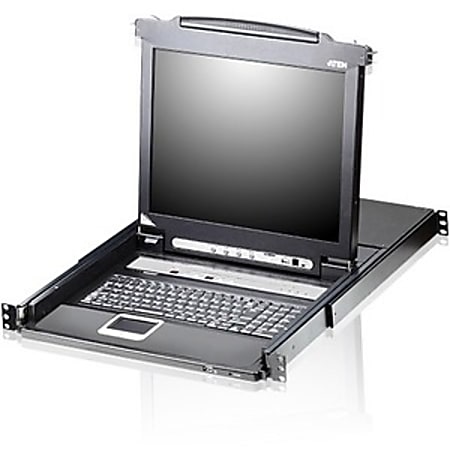 Aten Slideaway CL5716 19" LCD Console with 16-Port KVMP Switch-TAA Compliant - 16 Computer(s) - 19" Active Matrix TFT LCD - CL5716M