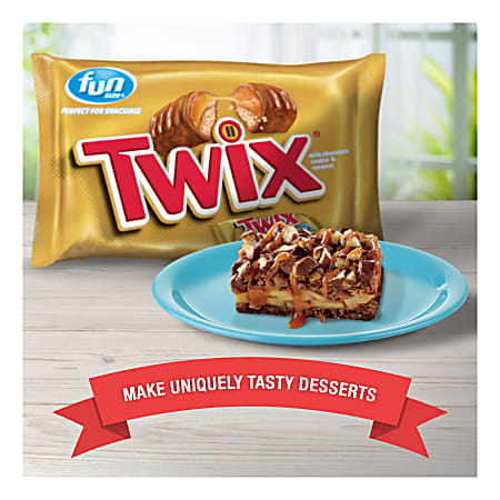 Twix Caramel Fun Size Candy 10.83 Oz Bag Pack Of 4 Bags - Office Depot