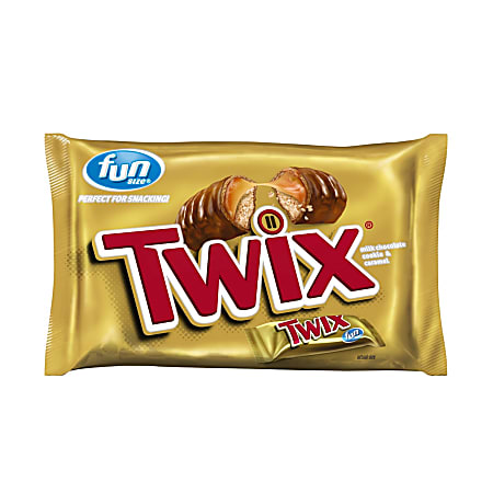 Twix Caramel Fun-Size Candy, 10.83 Oz Bag, Pack Of 4 Bags