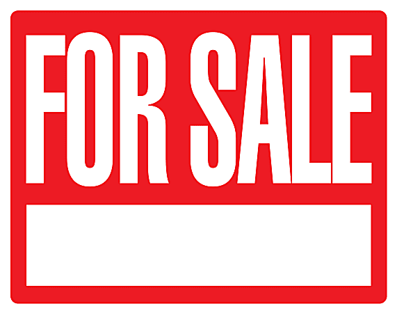 COSCO® Sign And Stake Kit, For Sale, 19" x 15", Red/White