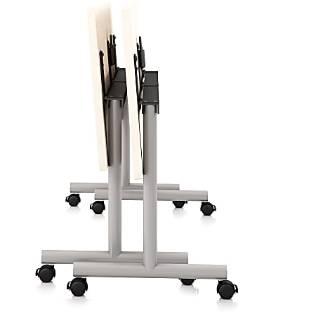 Special-T Kingston 60"W Table Flip Top Base - Metallic Silver Flip Base - 27.75" Height x 22" Width - Assembly Required