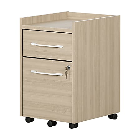 South Shore Helsy 15-1/2"W x 18-1/4"D Lateral 2-Drawer Mobile File Cabinet, Soft Elm